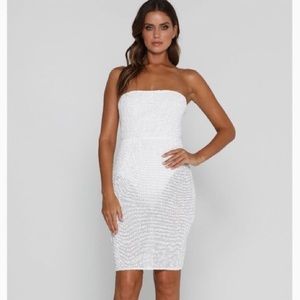 Meshki Reina Sequin Sheer Midi Dress